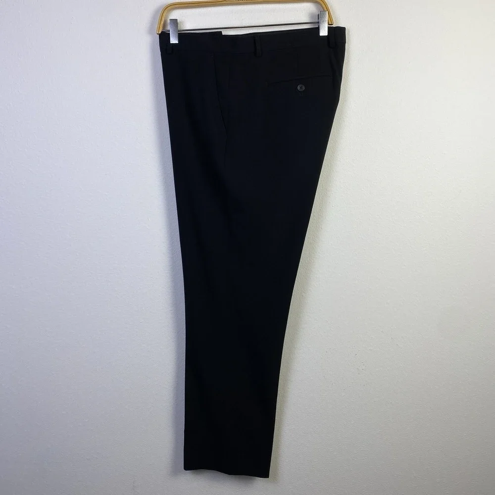 Calvin Klein Pants Men Black 36x30 Flat Front Straight Lightweight Slacks